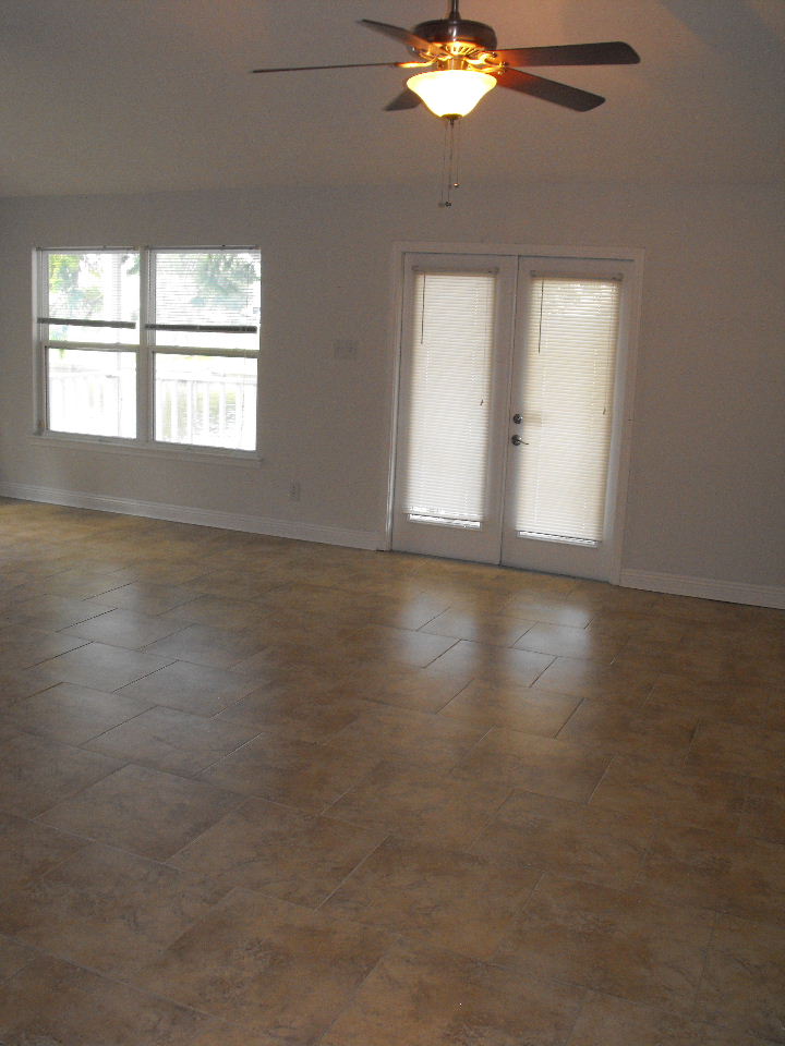 Living area into dining area 